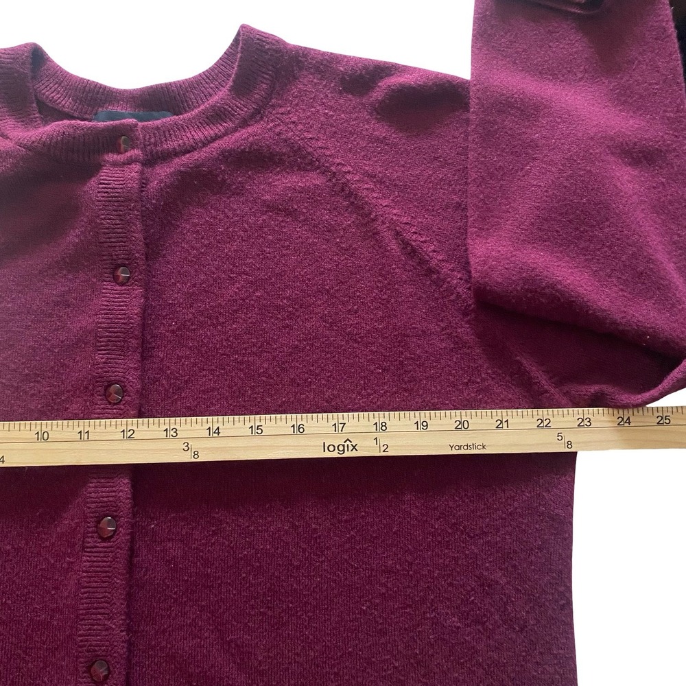 SAG Harbor Vintage Burgundy Button Front Cardigan Sweater Women Large - Picture 6 of 7